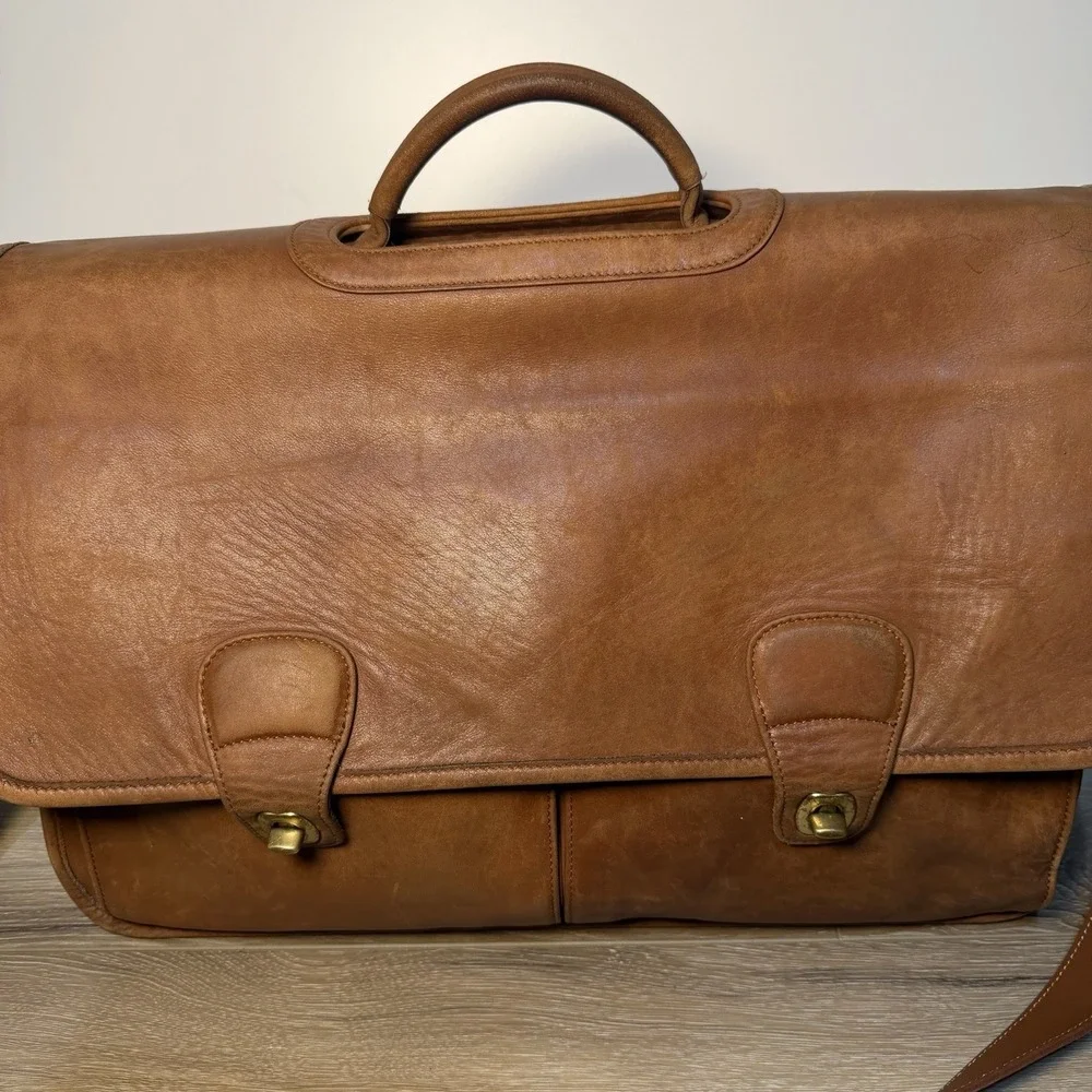 COACH VTG #0532 Prescott Leather Briefcase Messenger Laptop Shoulder Bag Luggage